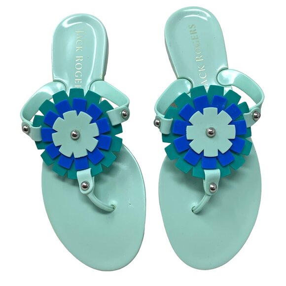 Jack Rogers Shoes - Jack Rogers‎ Bella Mint Jelly Thong Flip Flop Sandals